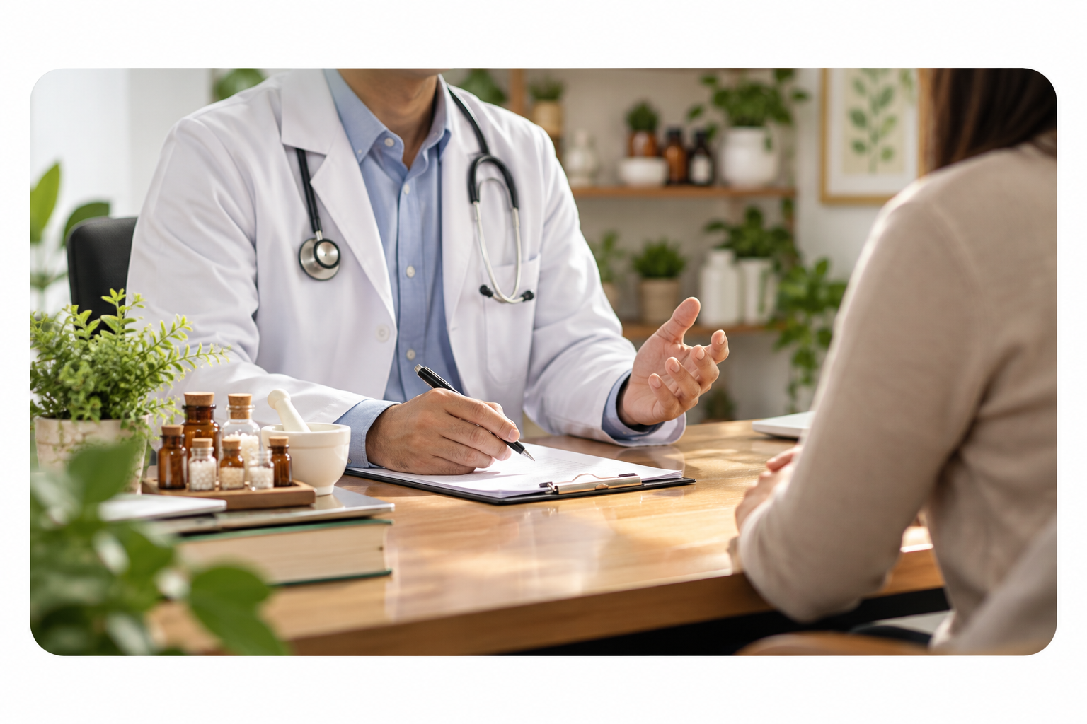 calm clinic consultation at the desk