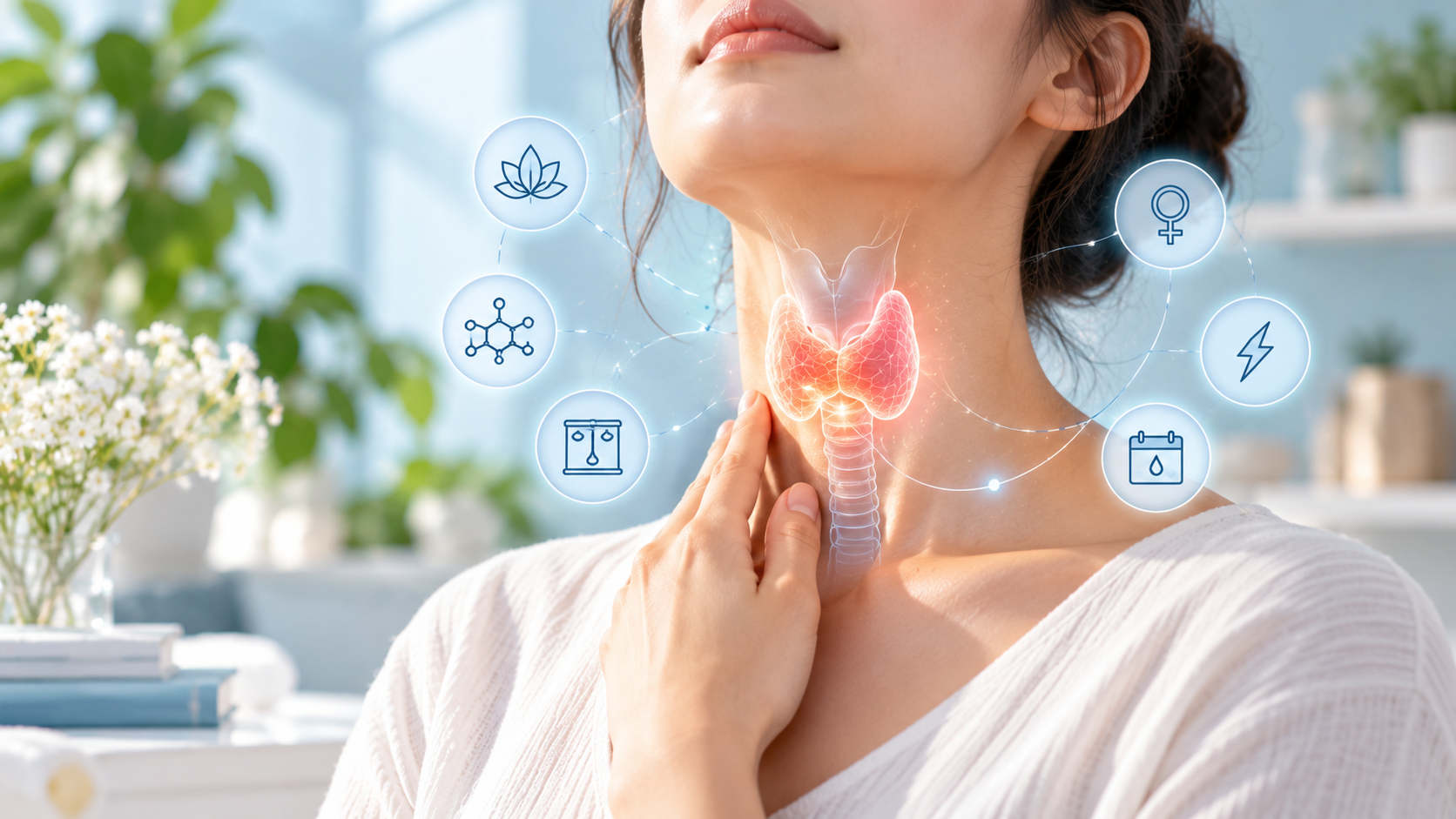 glowing thyroid wellness infographic